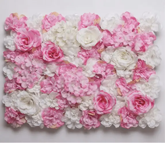 Blumenwand   Rosa und Weiß