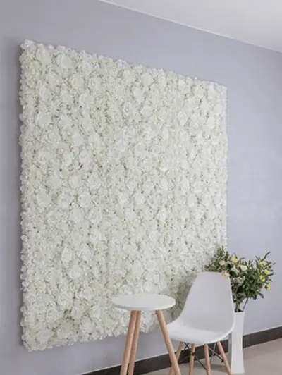 Blumenwand Einfarbig weiß