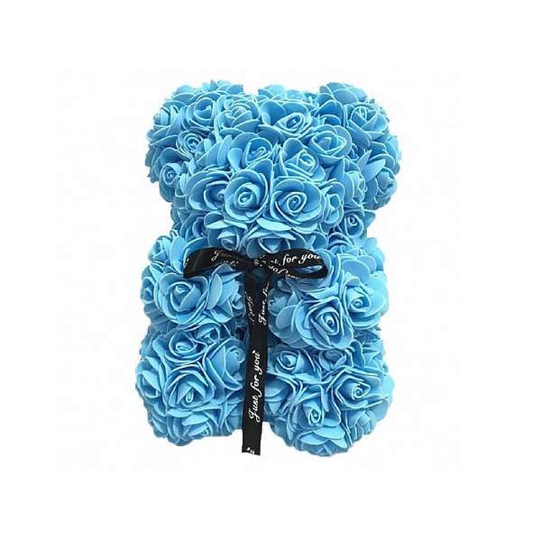 Teddybär Rosen   Blau