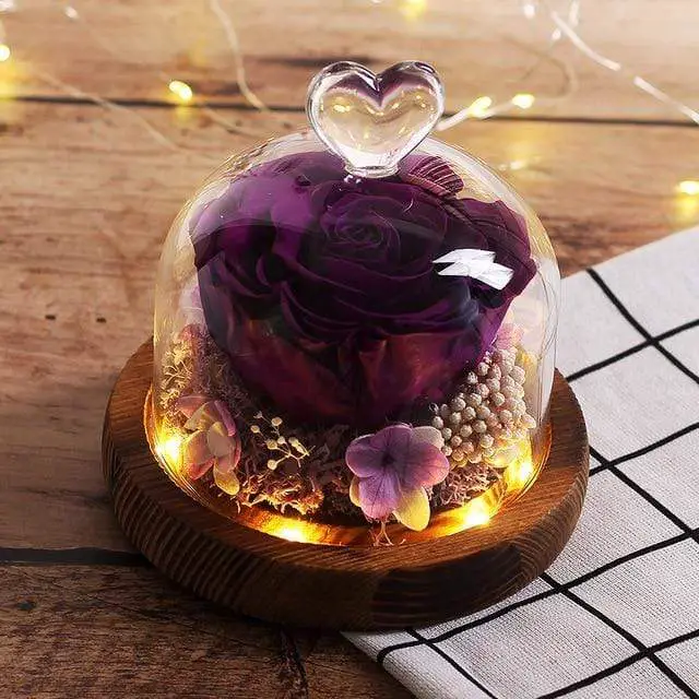 Ewige Rose im Glas Violett